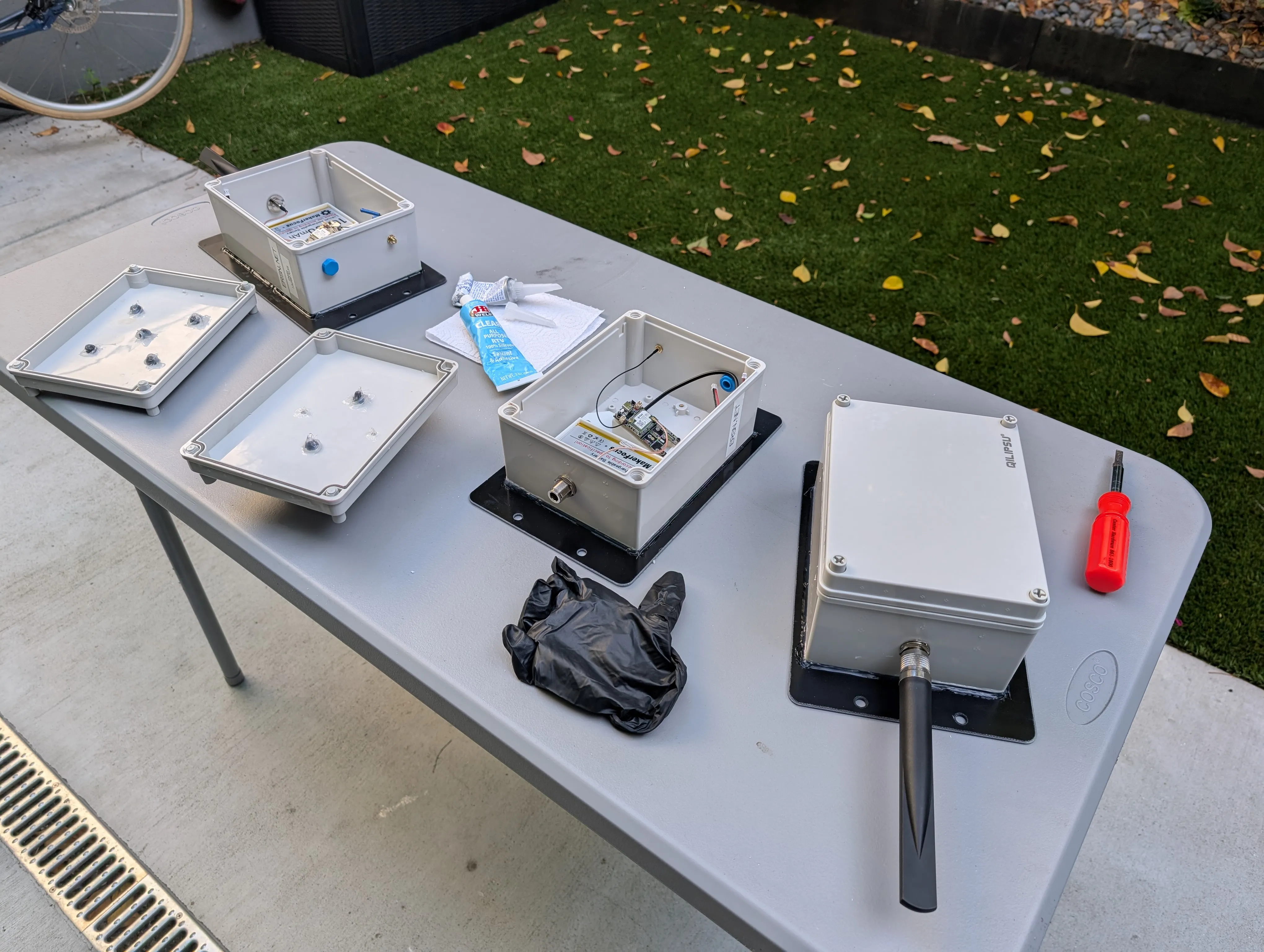 Edge Sealing Complete - All enclosure edges properly sealed with weatherproof compound