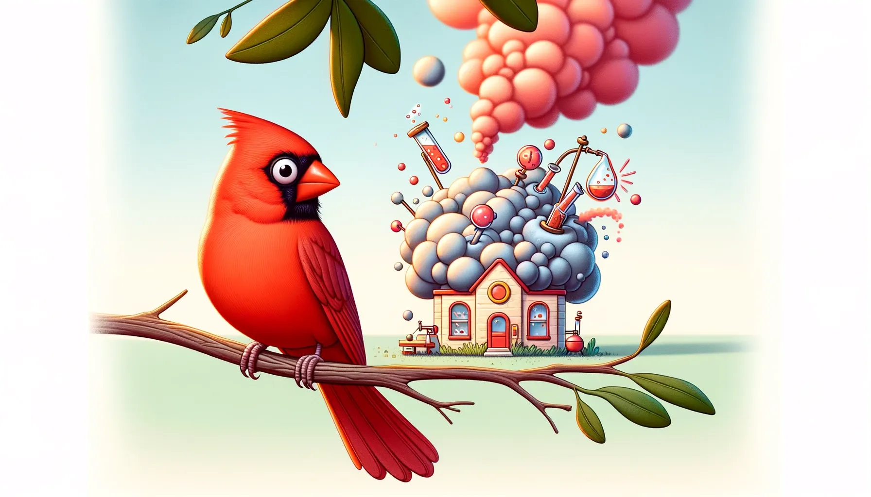 A red cardinal bemused by errors